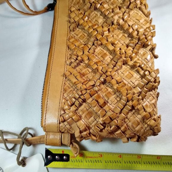 HOBO crossbody artisan weave saddle/camel color called: Sand Dollar - Picture 6 of 13